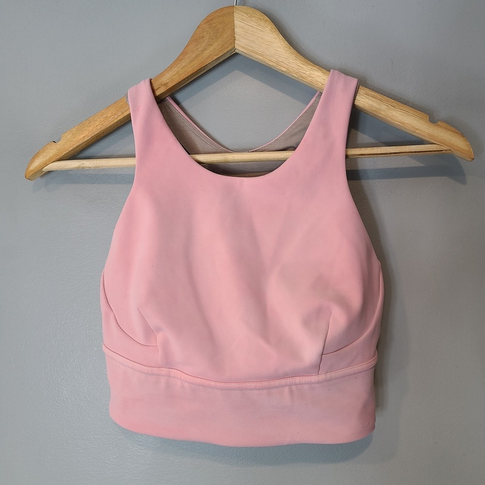 Lululemon Wunder Train Longline Bra Size 6 Dew Pink Active Running Tennis